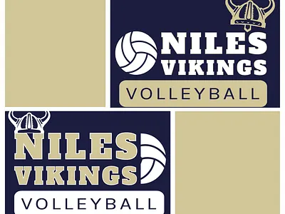 Niles Vikings Volleyball Logo adobe gold graphic design logo navy niles school sports t shirt vector vikings volleyball