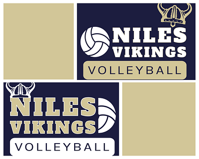 Niles Vikings Volleyball Logo adobe gold graphic design logo navy niles school sports t shirt vector vikings volleyball
