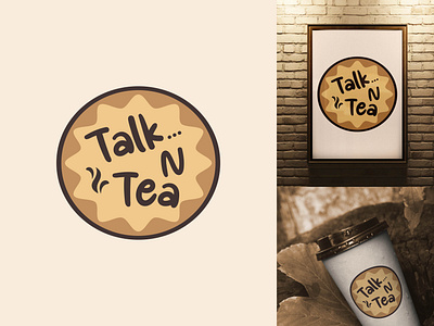 Talk N Tea | Cafe Restaurant Logo cafe café logo food logo groovy logo logo 2024 restaurant restaurant logo retro logo retro vintage vintage logo