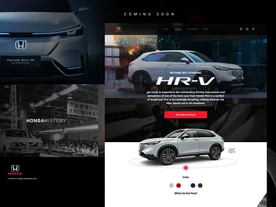 Honda Landing Page - Details automotive car dark mode design honda japan landin landing ui ux