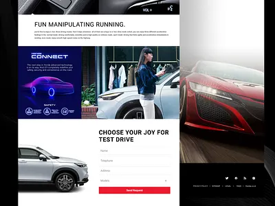 Honda Landing Page - Features branding car honda landing ui