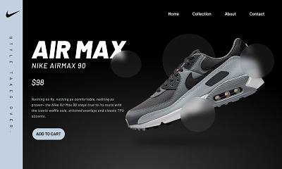 Nike Air Max design graphic design landing page typography ui user interface design visual design