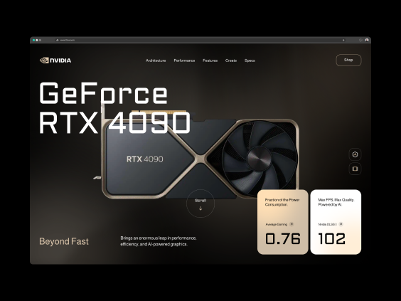 #137 - Concept shots animation design ecommerce hardware hero motion motion graphics nvidia product rtx transition ui ux web design web designer webdesign website