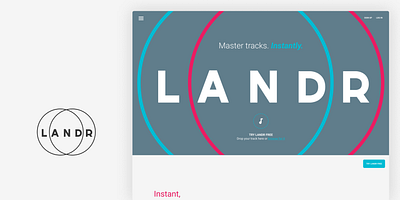 LANDR + Material google material music onepage ui website
