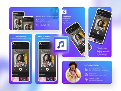 Music Ads Banner promotion design banner freelance music promotion ui ux