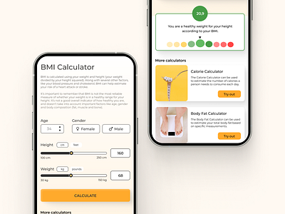 Daily UI #4 BMI Calculator app design bmi calculator calculator daily ui product design ui ui challenge ui design user experience user interface ux ux design visual design