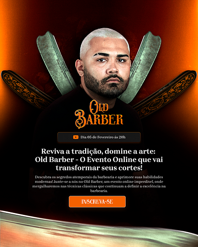 {Criativos} Old Barber - Evento Online branding criativo criativos design designer event figma graphic design lançamento