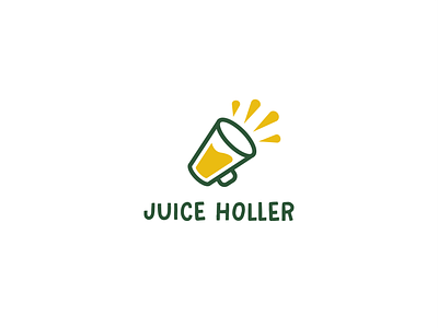 Juice Holler concept branding drink drop fruit fun geometry glass graphic design health icon logo loud mark megaphone restaurant scream shout smoothy visual identity