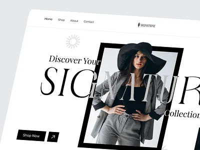 🖤 Signature Fashion Landing Page UI creativedirection designportfolio designtrends dribbbleshots ecommercedesign fashiondesign fashionui figmadesign landingpage minimaldesign moderndesign signaturestyle ui uidesign uiinspiration ux uxdesign webdesign webui