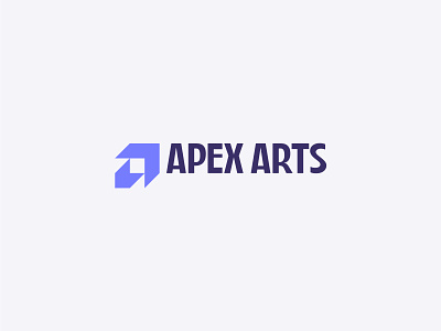 Apex Arts 01 apex arrow art art deco arts blurple branding chevrons custom eccentric education geometric humanist logo navy public purple school type typography