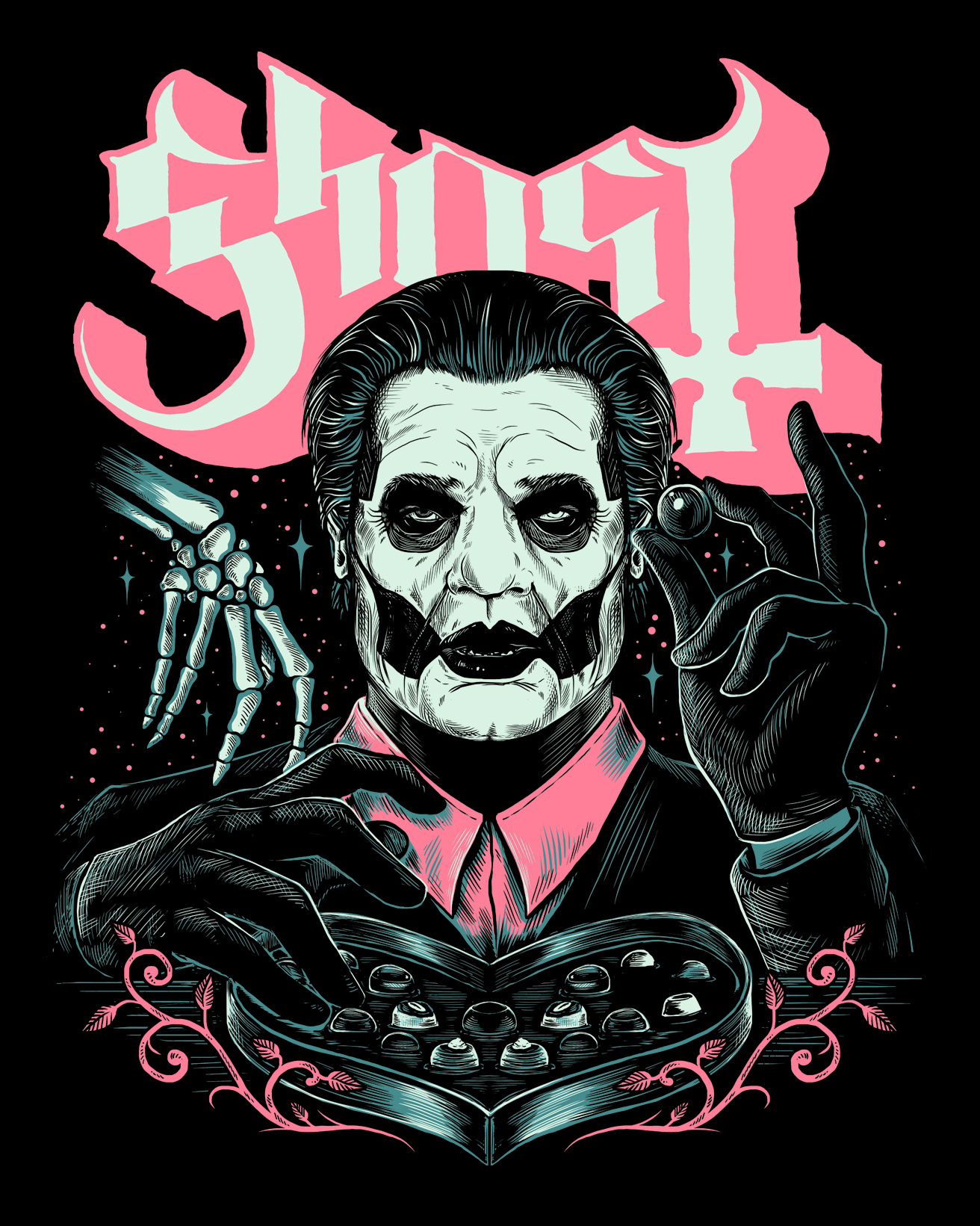 Ghost art band band art draw drawing ghost ghost bc illustration merch merch design papa emeritus