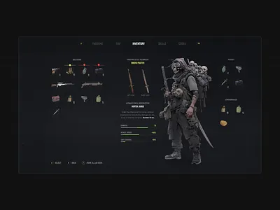 Inventory | Survival Game game game ui gaming immersive inventory ui uxdesign