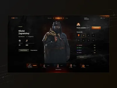 World of Tanks | Crew Page | UX/UI crew page game interface gaming ui ui game ux world of tanks