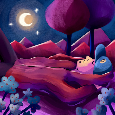 Moonlight characterart digital painting illustration illustrator moonlight