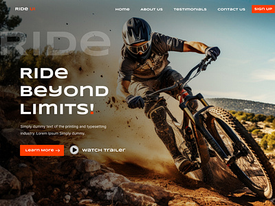 Mountain-Bike Landing UI 3d animation bike branding bycycle e commerce graphic design headeruidesign iphone latest logo minimal mobile motion graphics mountain bike outdoor ui uiux user interface website