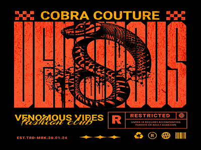 Venomous vibes t-shirt design branding graphic design illustration product design streetwear design t shirt design typography