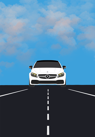 A Mercedes Benz car illustration design advertising branding car digital art illustration mercedesbenz procreate