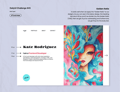 Daily UI #45 Info Card dailyui design golden ratio info card portfolio ui ux