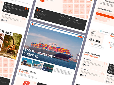 Haulify web site brightimages business cargo container delivery landing landing page logistics navigation services ship site ui userinterface web webdesign website