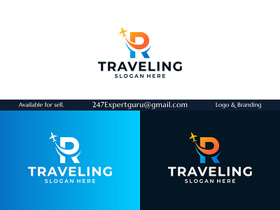 Initial letter r logo design template with air travel graphic 3d animation branding graphic design logo motion graphics ui vector logo design