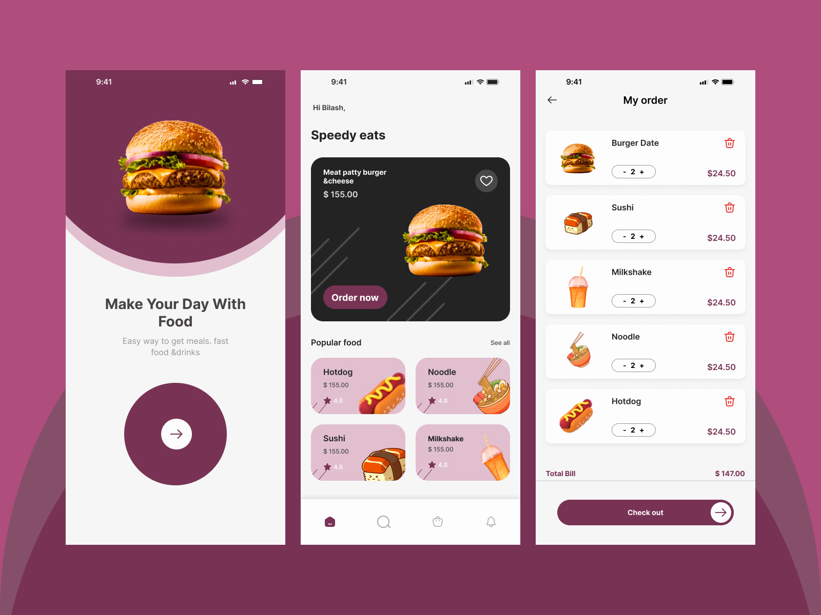 Online ordering interface