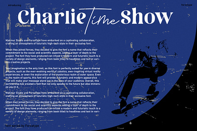 font series " commond show" blue font retro skate vintage