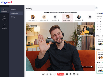 Meeting with Student Class graphic design illustration logo meeting schedual ui videomeeting