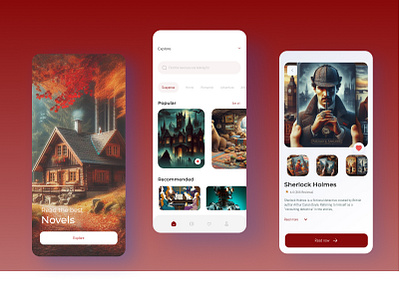 Novel Reading App product design ui ux