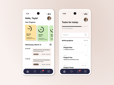 Task Management App app design product task time management ui ux