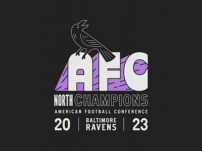 AFC (North) Champs... baltimore branding football graphic design logo nfl poster posterdesign ravens retro sports vintage