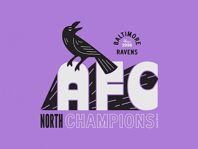 2023 AFC North Champs baltimore branding design graphic design logo nfl poster posterdesign ravens retro sports vintage