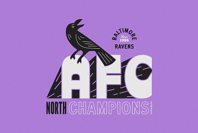 2023 AFC North Champs baltimore branding design graphic design logo nfl poster posterdesign ravens retro sports vintage