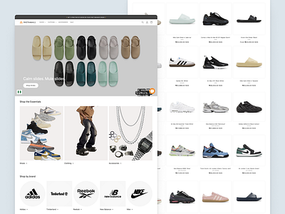 Instamall e-commerce website design branding ecommerce fashion sneakers streetwear style ui web design website
