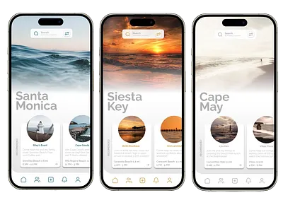 Beach Cleanup App UI app beach design good vibes ocean sea travel ui ux water