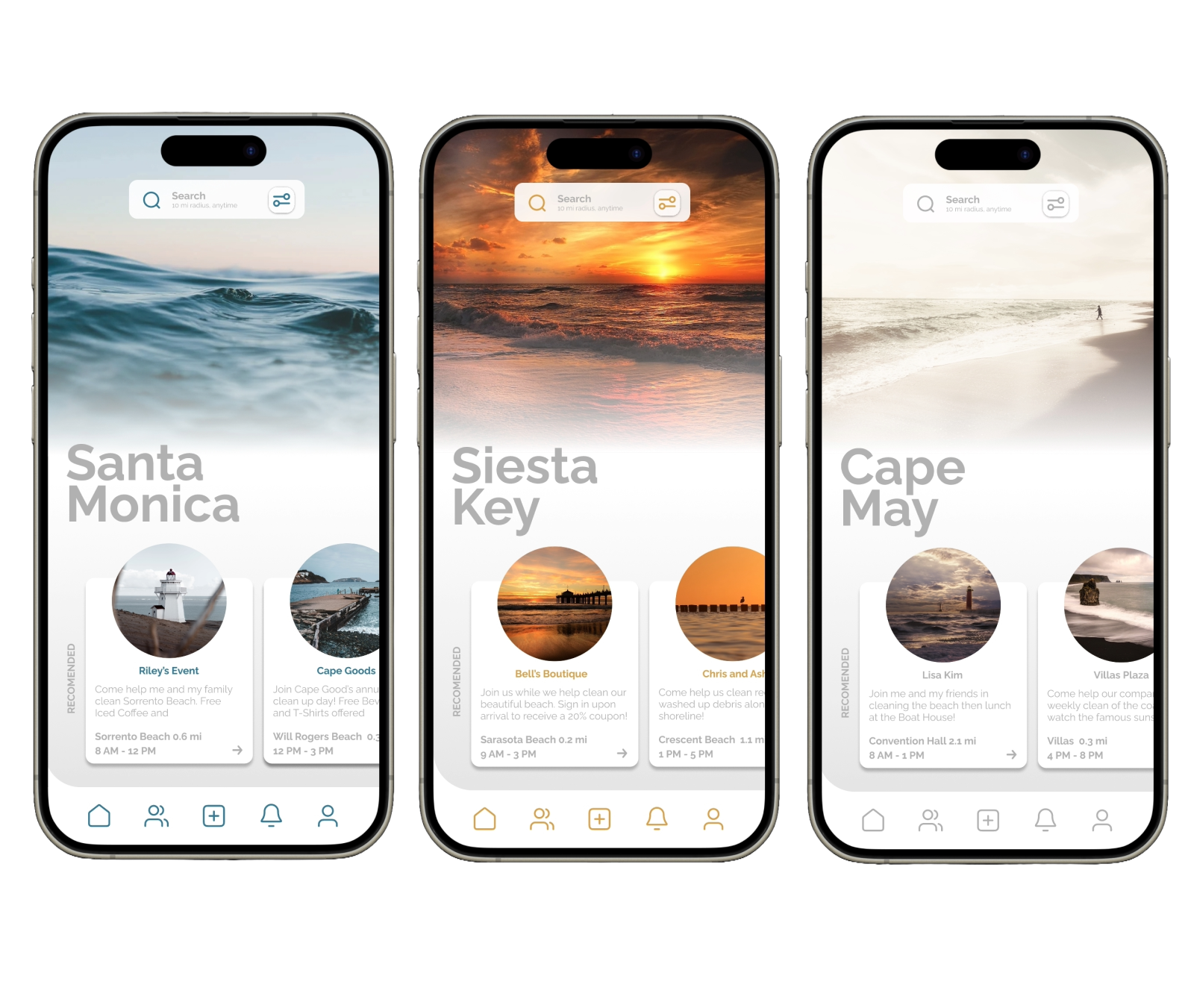 Beach Cleanup App UI by Ryan Connolly on Dribbble