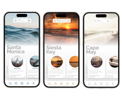 Beach Cleanup App UI app beach design good vibes ocean sea travel ui ux water