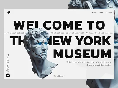 Museum Website Banner banner design banner for website branding clean website design easy design for website graphic design illustration museum museum website museum website design newpaper style old website design trending website banner trending website banner design typography ui ux website banner website design