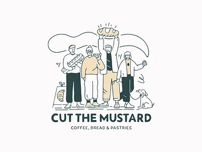 Cut The Mustard bakery bakery logo brand identity branding coffee branding coffee shop custom typography illustration logo design tshirt design typography typography logo vintage logo wordmark