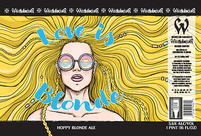 Love is Blonde Beer Can Label Design design digital digital design graphic design illustrator label label design photoshop