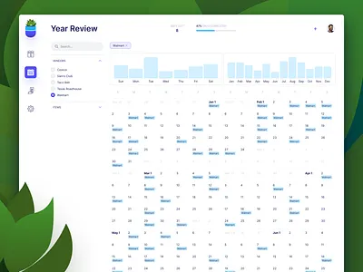 Aloe budget app — calendar view aloe app budget budget app budgeting calendar clean financial product design reporting ui ux web application