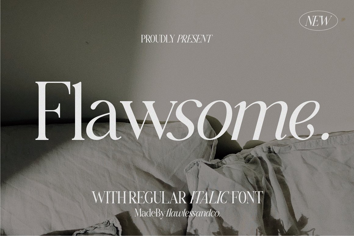 Flawsome Regular Italic canva font font duo milenial font modern font procreate font regular italic serif font
