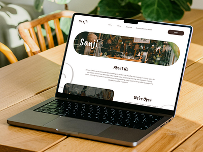 Sanji Coffee Ordering Web Desktop about us page coffee ordering website coffee shop website figma ui web design