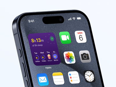 iOS habit tracking widgets apple dark figma habit habit tracker icons interaction design ios ios 17 iphone widget light mobile modern shine sleep tracking ui ui design wedget