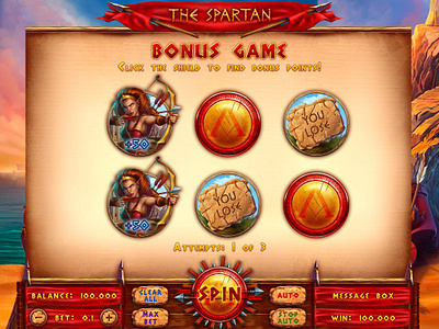 Online casino game "The Spartan" - Bonus Game development bonus art bonus design bonus game bonus round digital art digital artist gambling gambling art gambling design game art game design game designer graphic design slot design