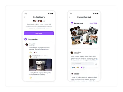 SuperFine → [Groups] [Exploration] app chess coffee events gallery groups images people ui ux