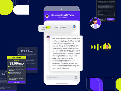 HIPAA Compliant AI Chatbot ai branding chatbot graphic design illustration ui ux