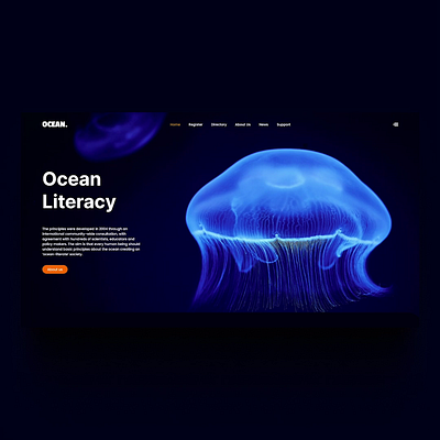 OCEAN Homepage Design design figma homepage homepage design jellyfish ocean ui uiux web web design website website design