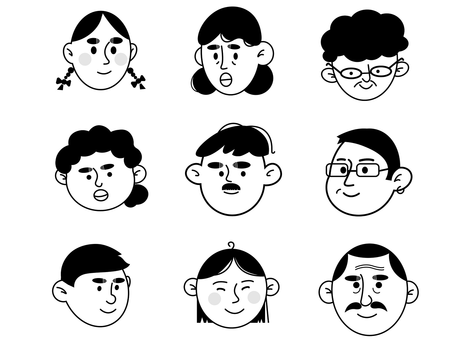 Face doodles by Alina Ivanenko on Dribbble