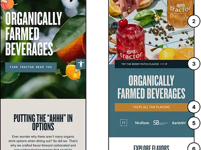 Tractor Beverage Co. | CRO beverage conversion rate optimization cro farm organic tractor ui ux web design website