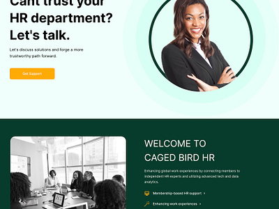 Landing Page for Caged Bird HR app branding design graphic design hr illustration landing page logo typography ui ux vector